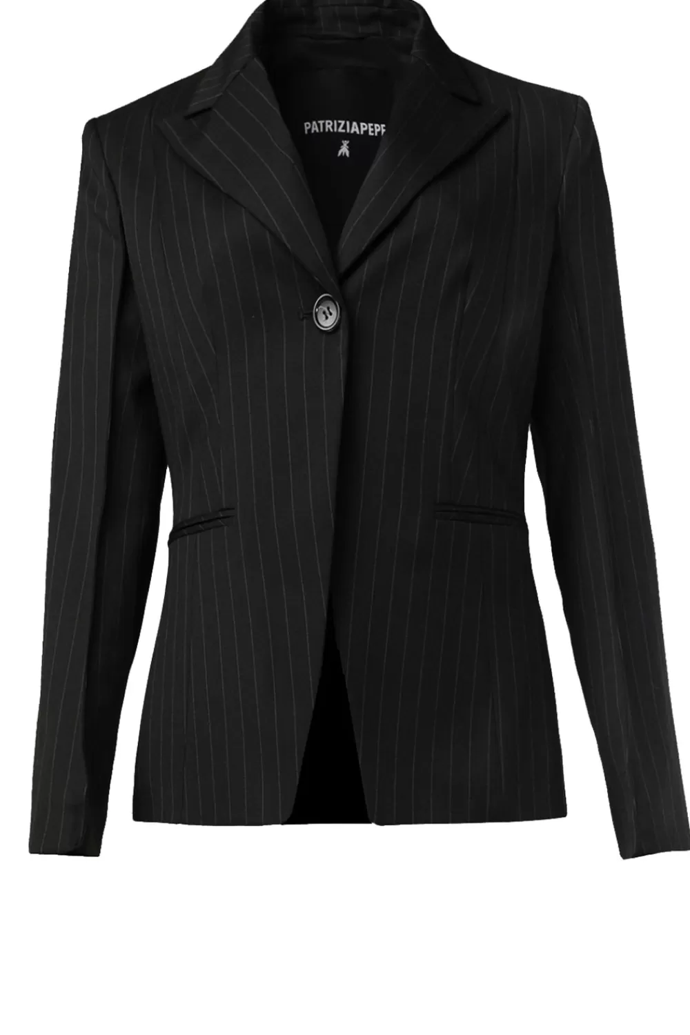 Jassen En Blazers<Patrizia Pepe Blazer Met Krijtstrepen Laura | Zwart