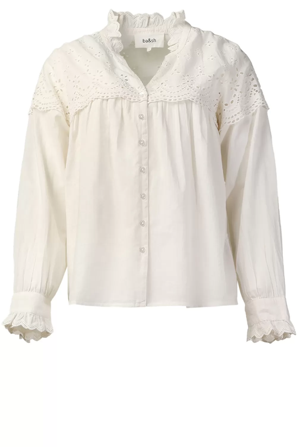 Bloezen & Tops<ba&sh Blouse Met Borduurdetails Sarah | Natuurlijk