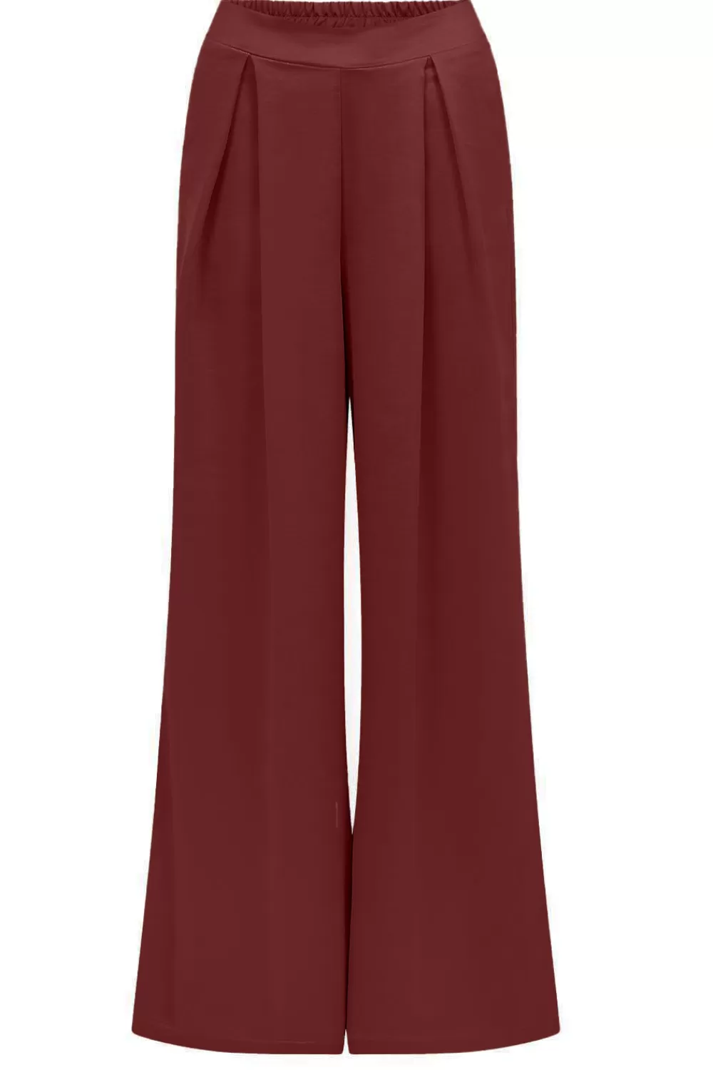 Broeken & Jumpsuits<Gebreid Broek Met Satijnlook Nica | Bordeaux