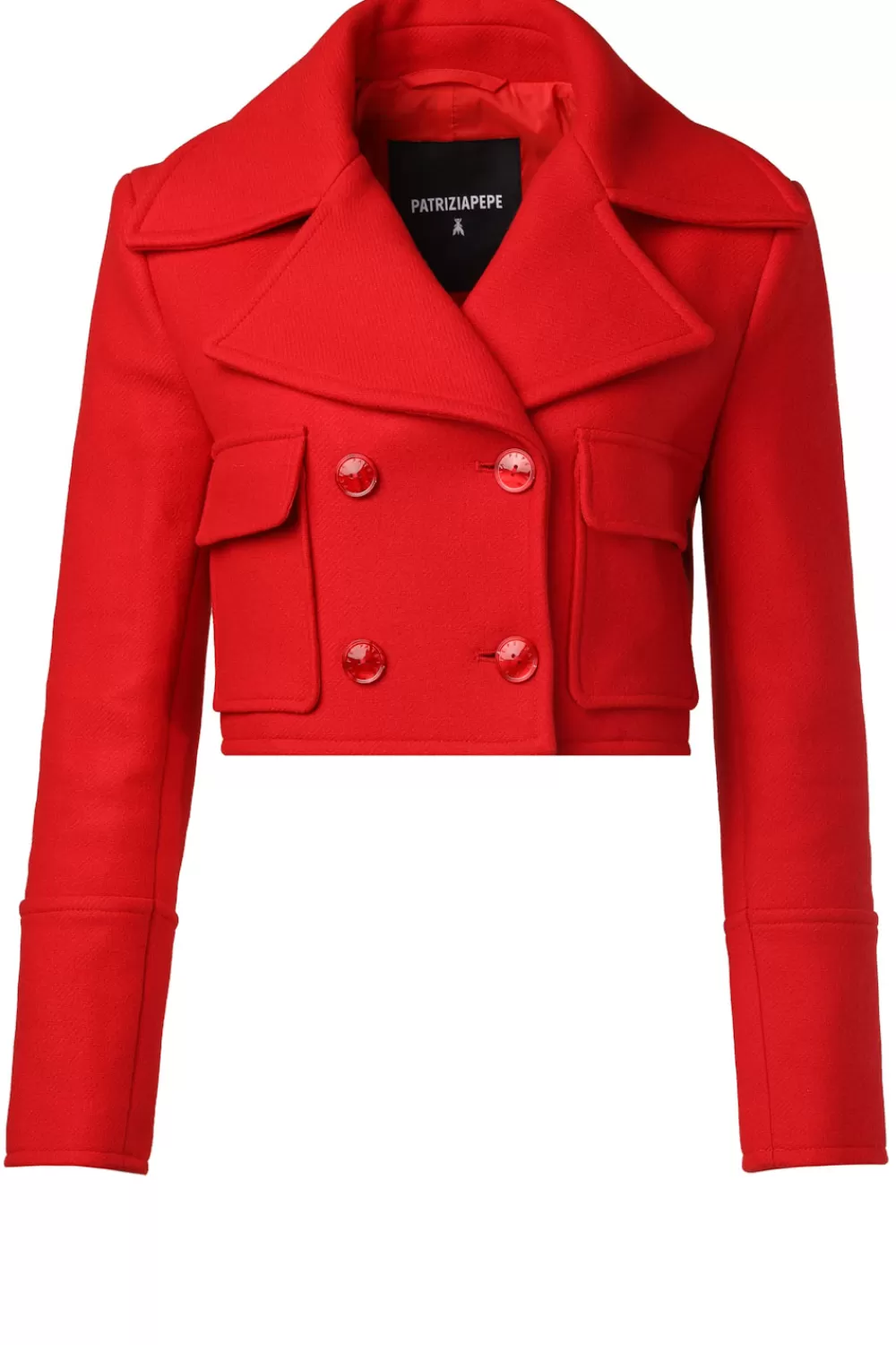 Jassen En Blazers<Patrizia Pepe Cropped Jasje Met Dubbele Rij Knopen Liona | Rood