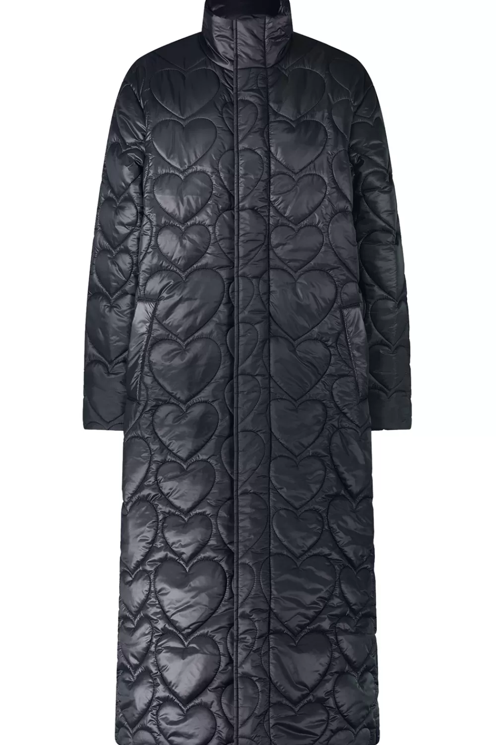Jassen En Blazers<Ibana Lange Puffer Met Hartvormige Stiksels Cora | Zwart