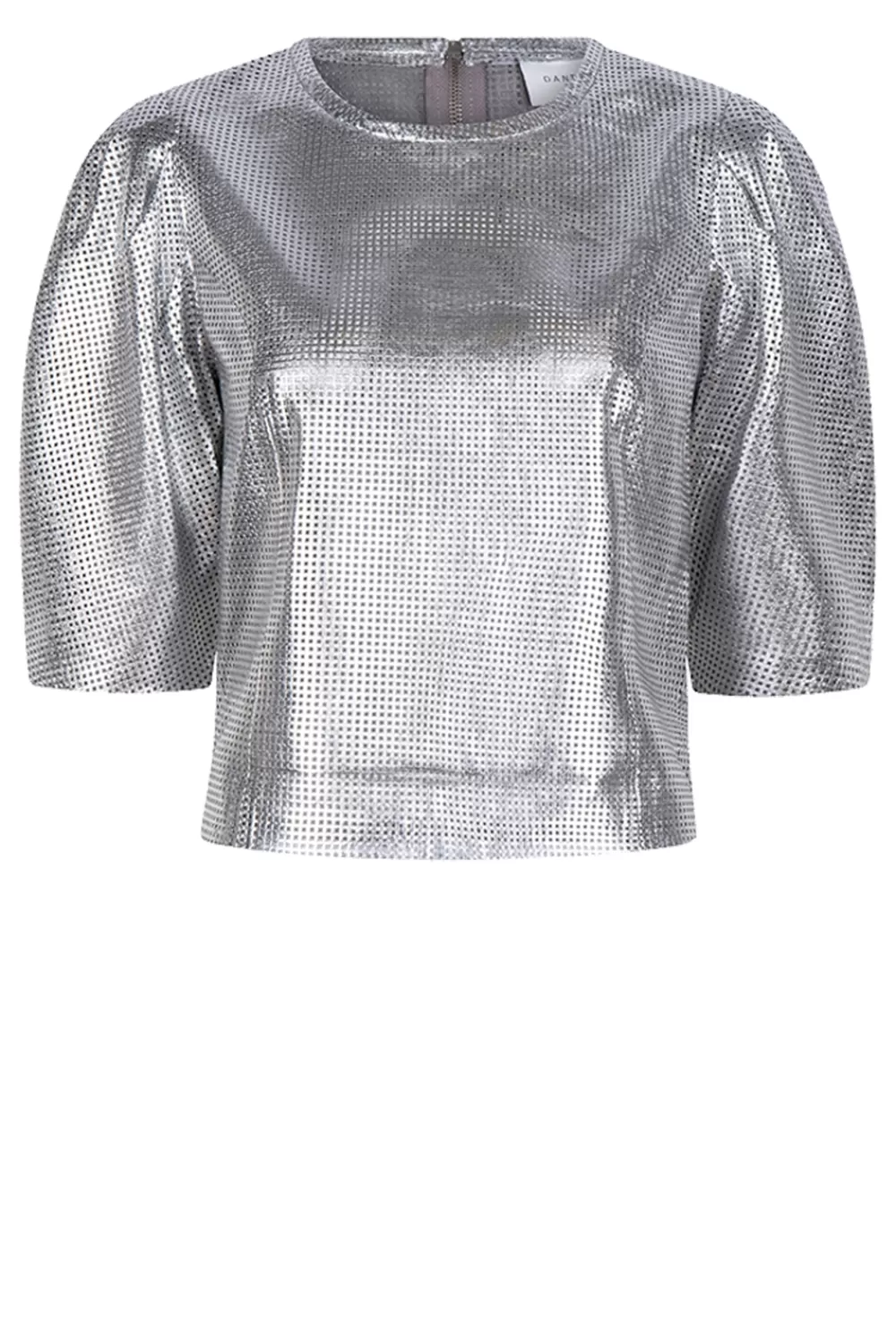 Bloezen & Tops<Dante 6 Leren Mesh Top Arya | Zilver