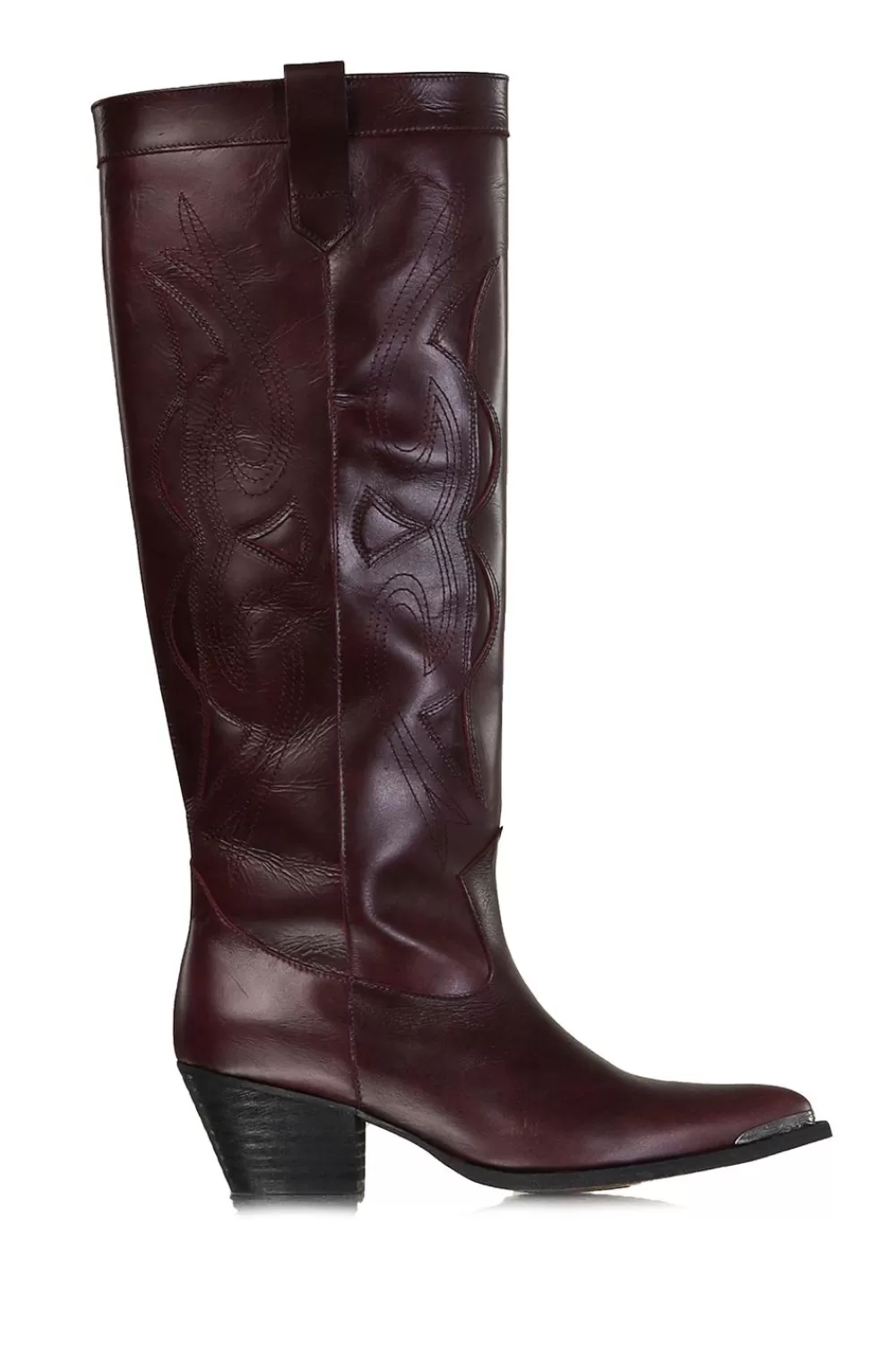 Schoenen<Toraal Luxe Leren Westernlaars Miu | Bordeaux