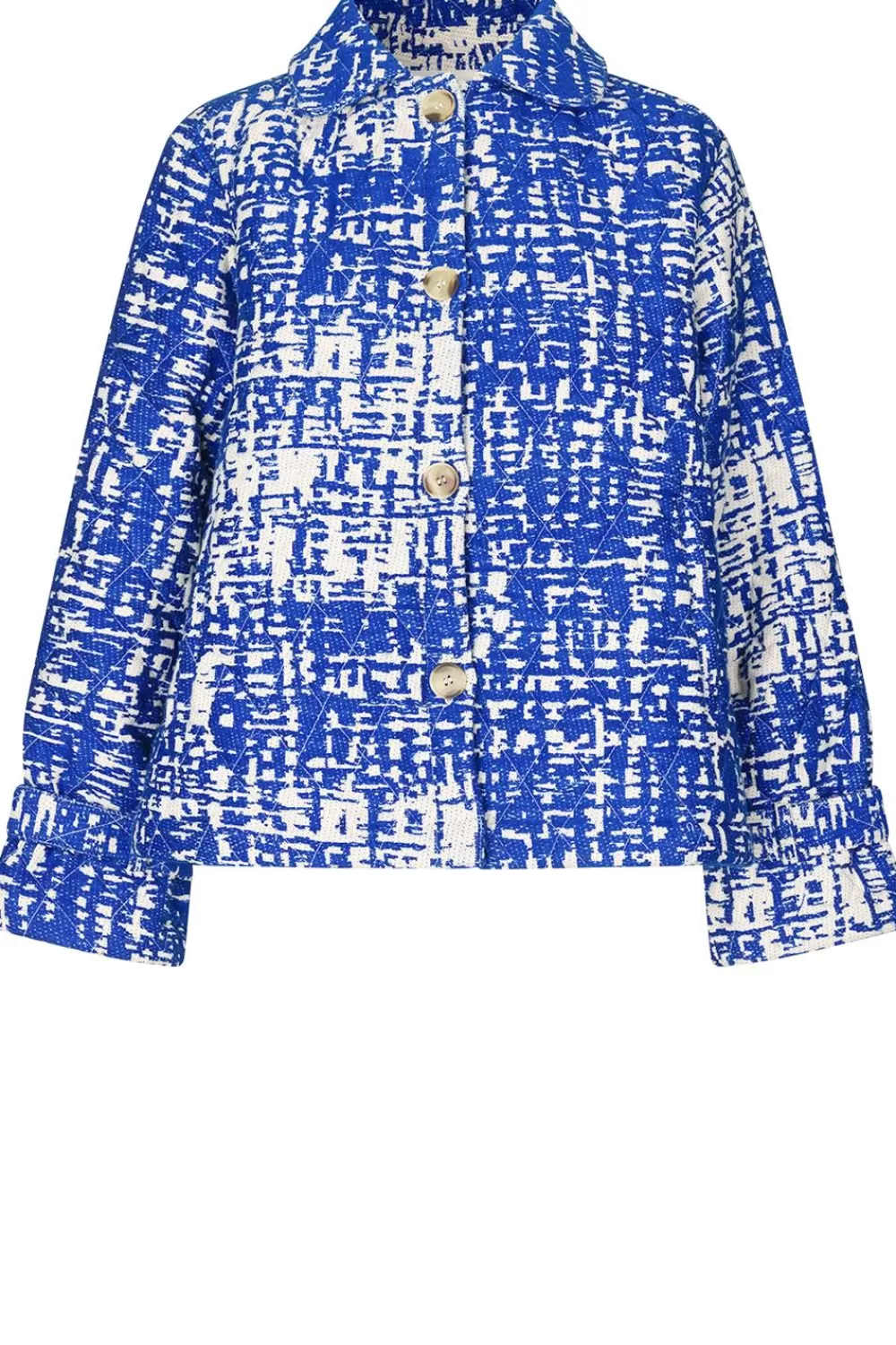 Jassen En Blazers<Lolly's was Oversized Jacquard Jasje Viola | Blauw