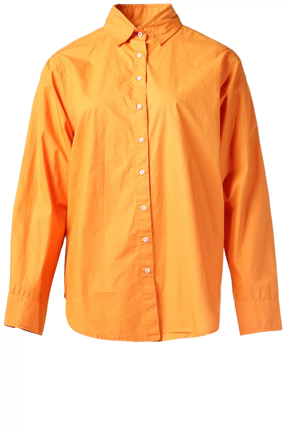 Bloezen & Tops<Ogenblik Amsterdam Poplin Blouse Iconisch | Oranje