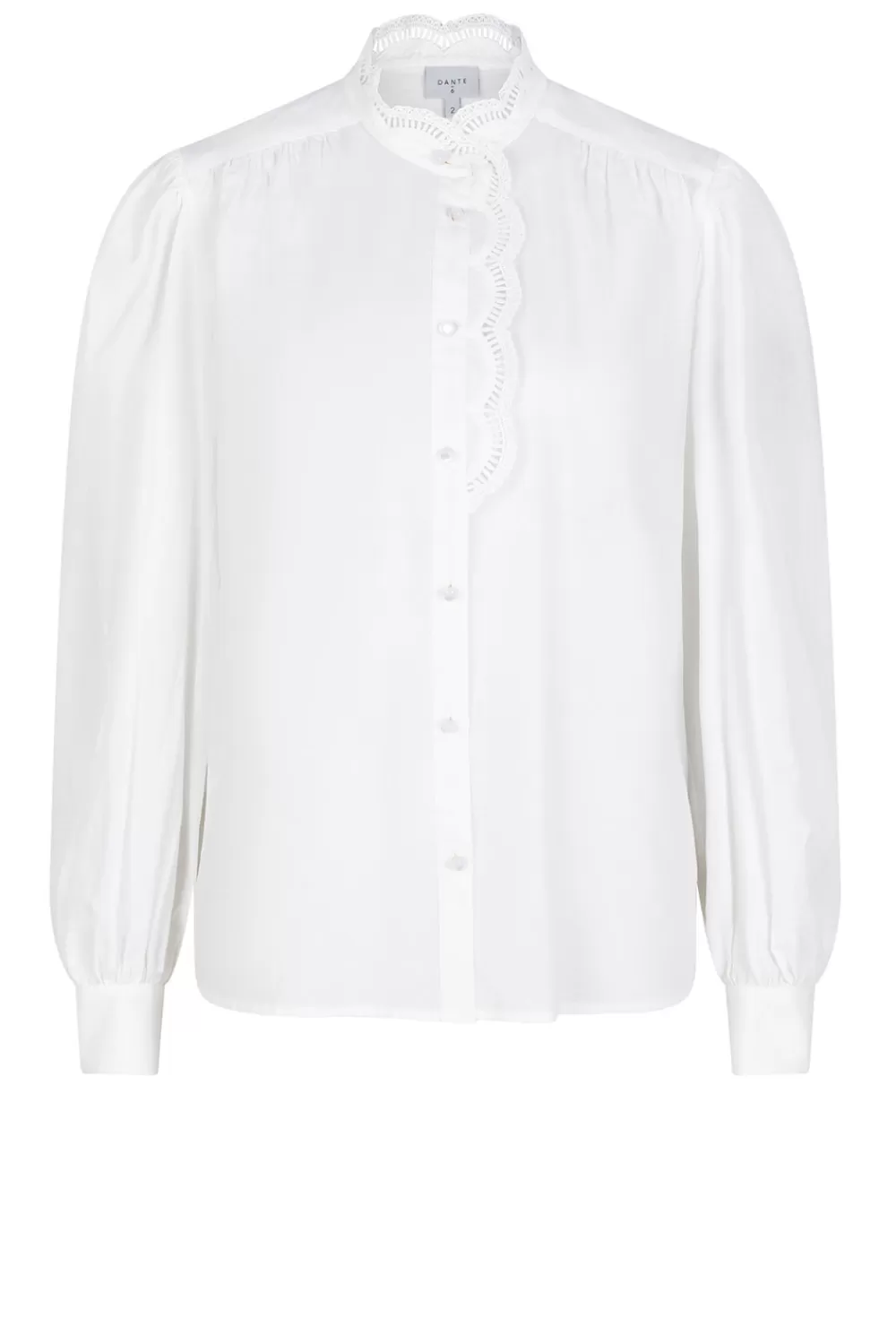 Bloezen & Tops<Dante 6 Poplin Blouse Met Kant Rhea | Wit