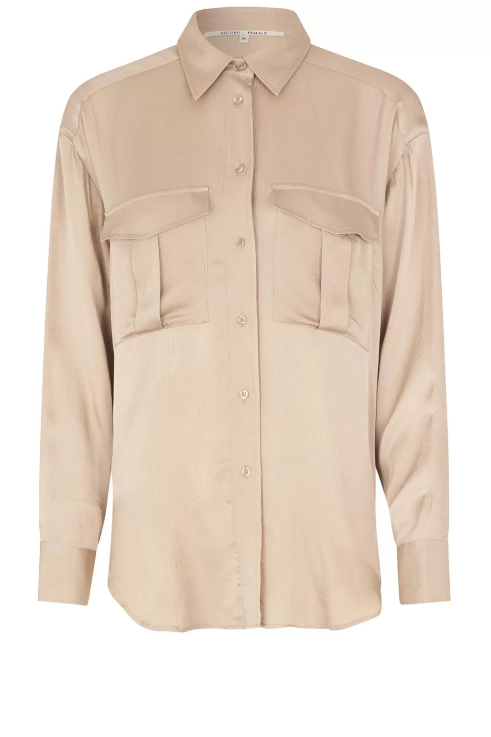 Bloezen & Tops<Tweede vrouwtje Satijnen Blouse Noma | Beige