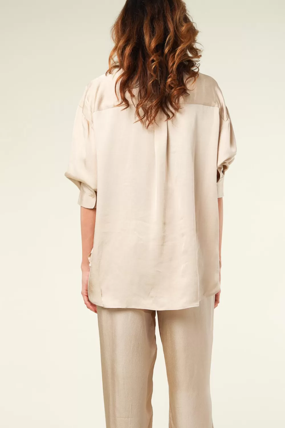 Bloezen & Tops<Tweede vrouwtje Satijnen Blouse Noma | Beige