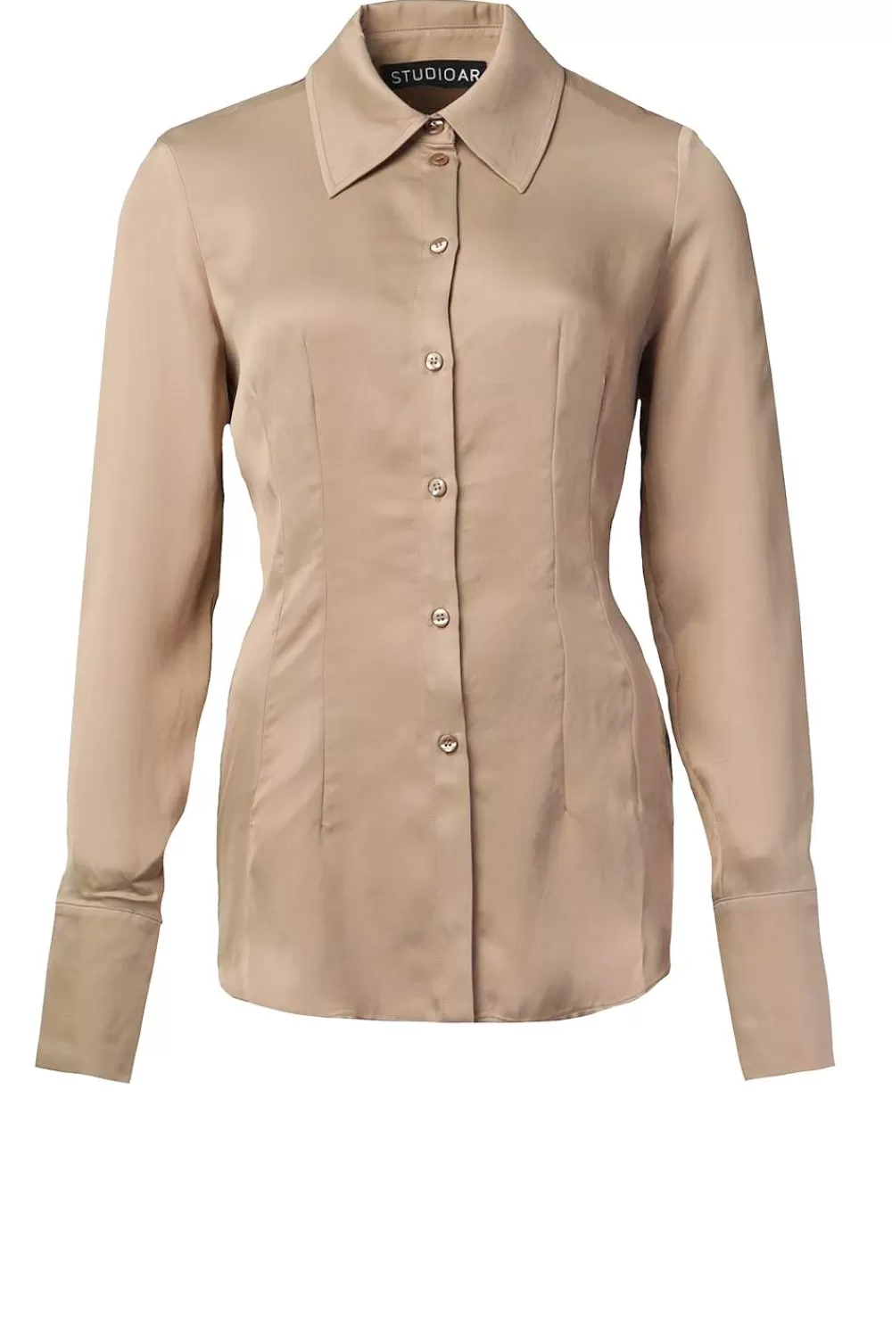 Bloezen & Tops<STUDIO AR Satijnen Blouse Wooly | Beige