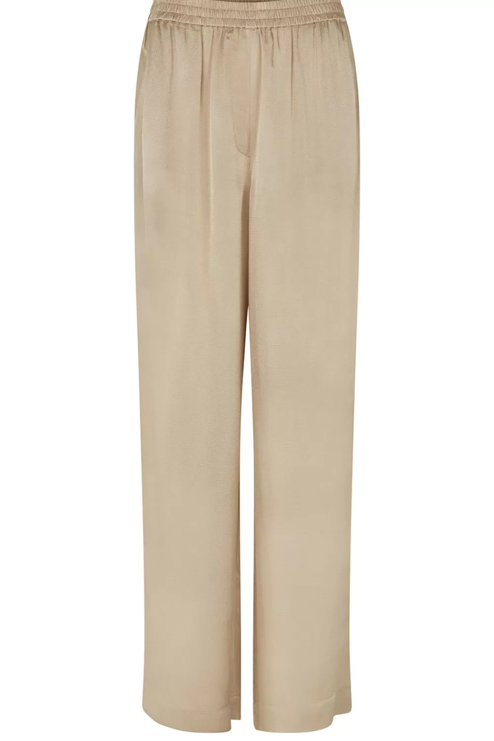 Broeken & Jumpsuits<Tweede vrouwtje Satijnen Broek Noma | Beige