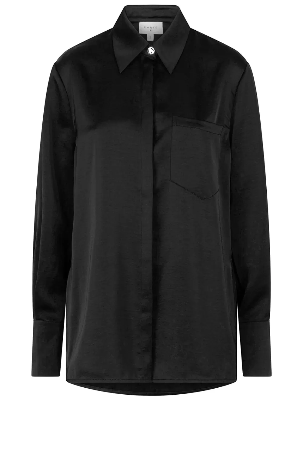 Bloezen & Tops<Dante 6 Satijnen Oversized Blouse Louda | Zwart