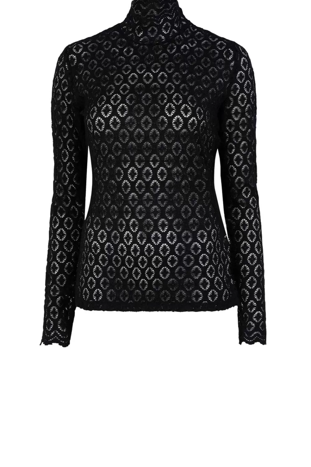 Bloezen & Tops<Dante 6 Stretch Transparante Jacquard Top Como | Zwart