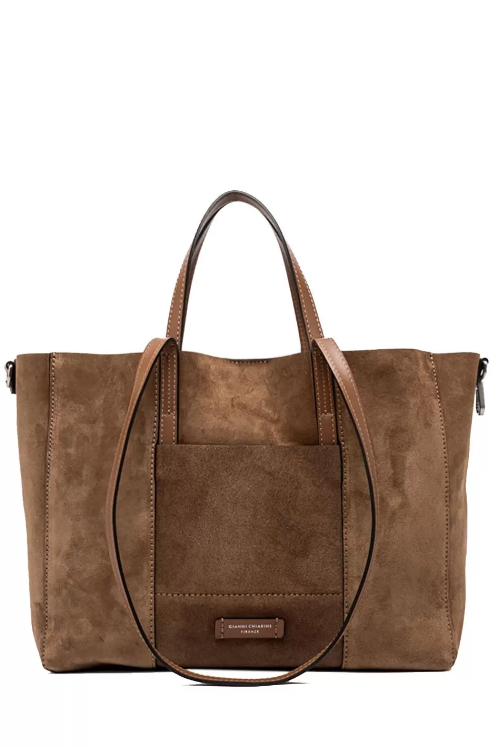 Tassen<Gianni Chiarini Suede Shopper Superlight | Kameel