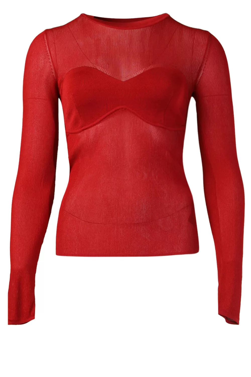 Bloezen & Tops<Patrizia Pepe Tricot Top Met Bh-Sluiting Emma | Rood