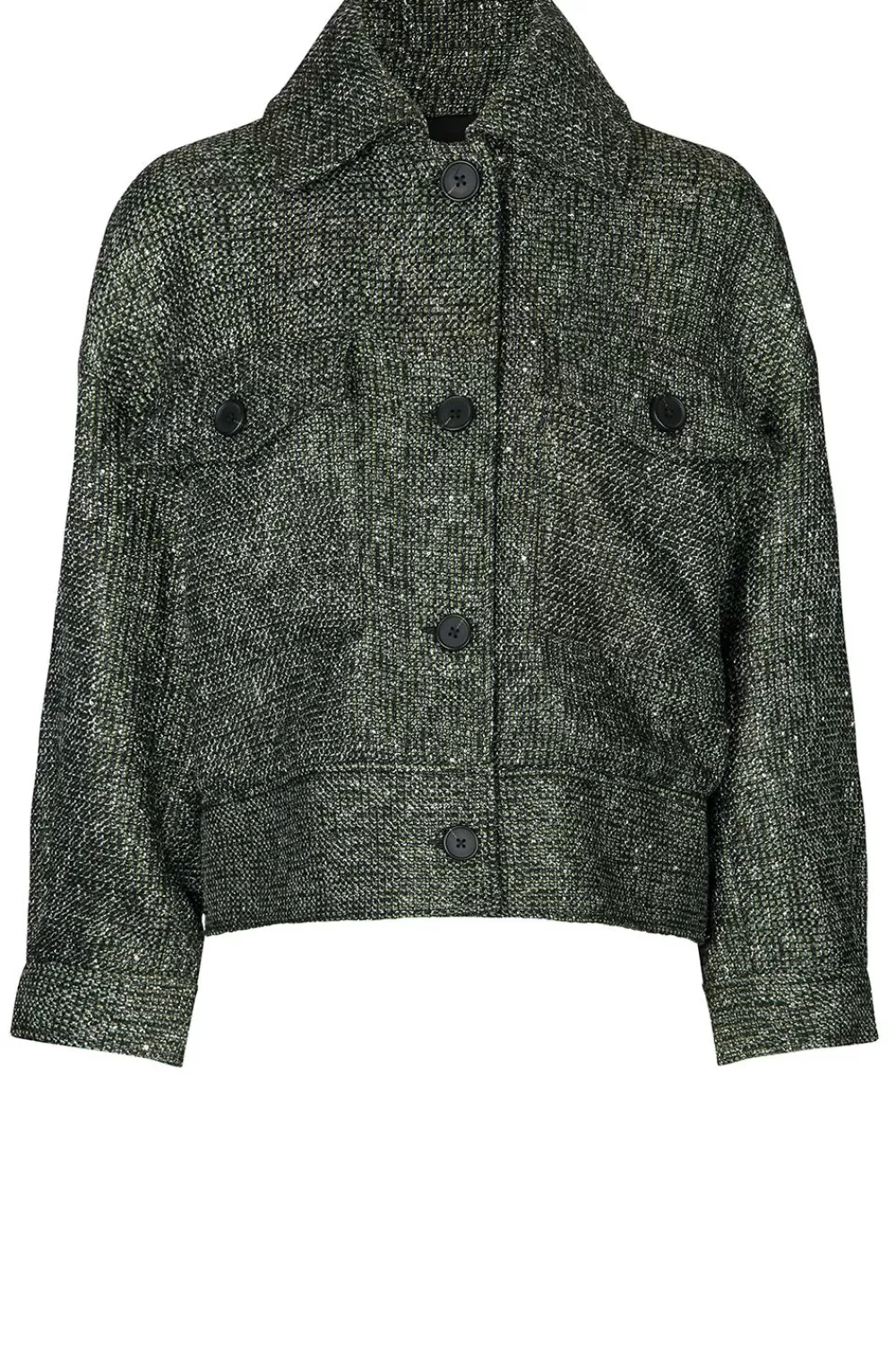 Jassen En Blazers<Tweede vrouwtje Tweed Lurex Jasje Larca | Groente