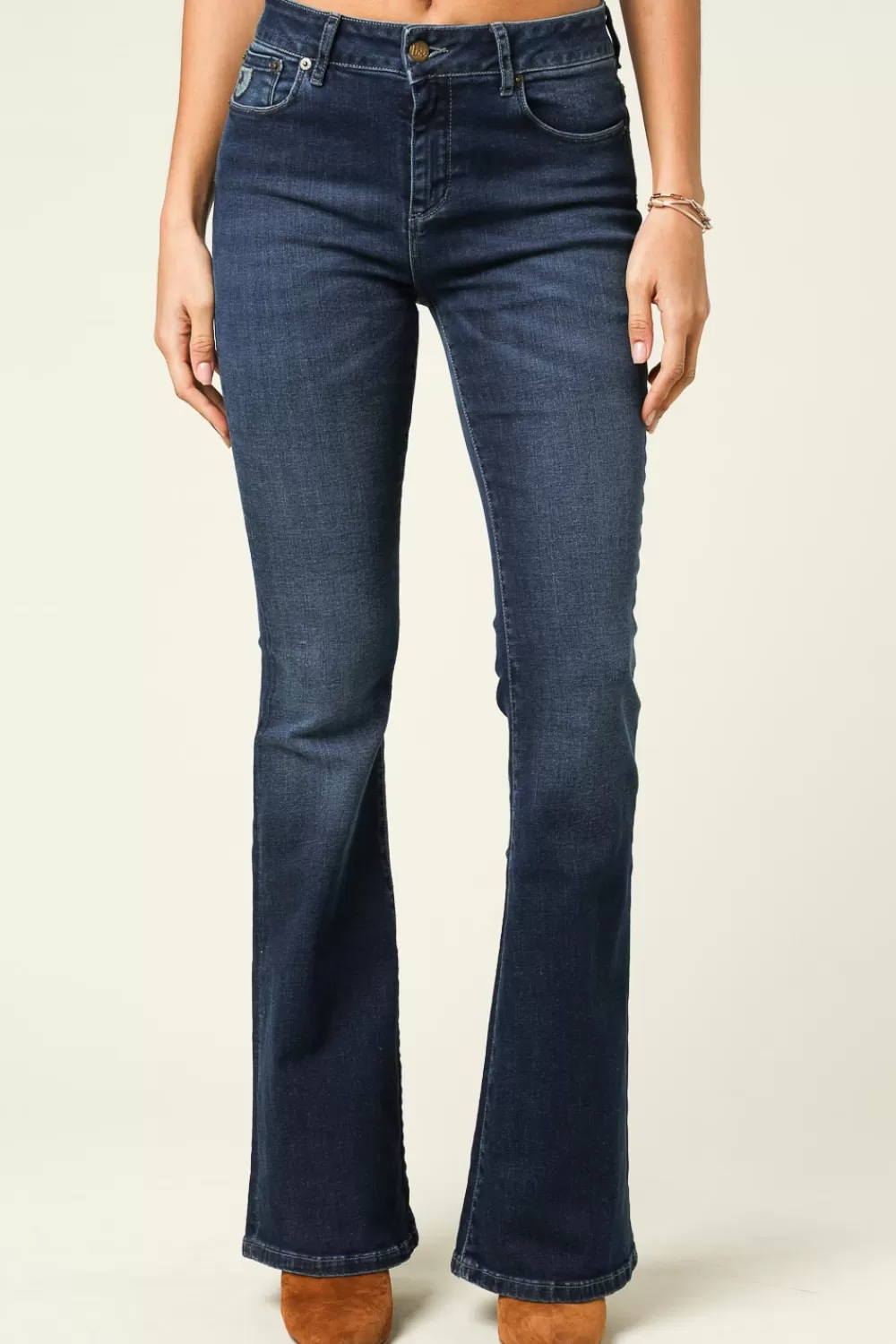 Broeken & Jumpsuits<Loïs Jeans Uitlopende Jeans Met Hoge Taille Raval L34 | Donkerblauw